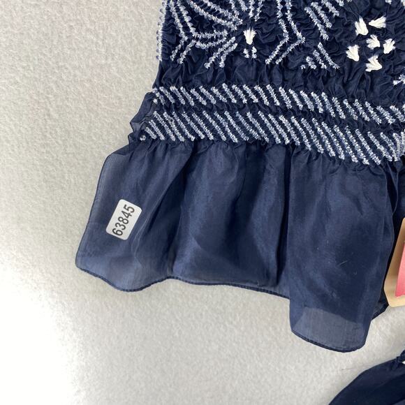 BUSHOAN Scarf OS Silk Pearltone Habotai Water Repellent Tie Dye Floral Blue NEW - Picture 11 of 11